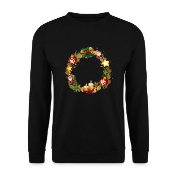 Advent Season, Wreath, Advent Wreath, Christmas - Unisex Sweatshirt - black - Front - Alina (178cm) & Michal (187cm)