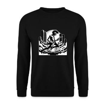 Guitariste Urbain Punk - Sweat-shirt Unisexe - noir - Devant - Alina (178cm) & Michal (187cm)