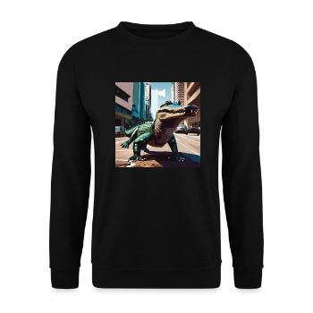 Crocodile on the streets of Miami Part. 2 - Unisex Sweatshirt - black - Front - Alina (178cm) & Michal (187cm)