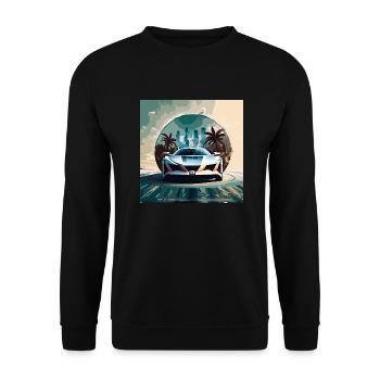 Miami Portal Escape (Miami Collection) - Unisex Pullover - Schwarz - Vorne - Alina (178cm) & Michal (187cm)