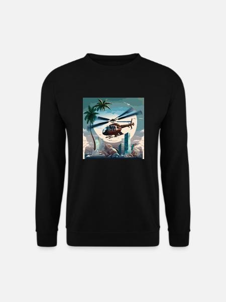 Helicopter operation in Miami (Miami Collection) - Unisex sweater - sort