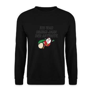 Ich war dieses Jahr der Artigste - Unisex Pullover - Schwarz - Vorne - Alina (178cm) & Michal (187cm)