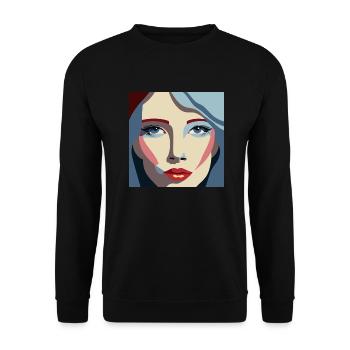 Women / Feminin / Art - Unisex Pullover - Schwarz - Vorne - Alina (178cm) & Michal (187cm)