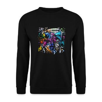 Graffiti Street Art Spray Vintage Stencil Retro - Unisex Sweatshirt - black - Front - Alina (178cm) & Michal (187cm)