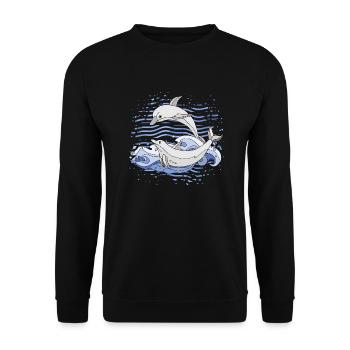 Dolphins - Unisex Sweatshirt - black - Front - Alina (178cm) & Michal (187cm)