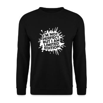 Je ne suis pas parfait mais je suis citation en édition limitée - Sweat-shirt Unisexe - noir - Devant - Alina (178cm) & Michal (187cm)