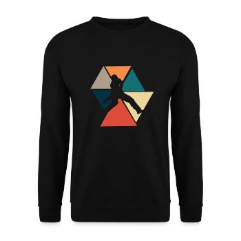 Vintage Retro Cricket - Grille Geschenkidee - Unisex Pullover - Schwarz - Vorne - Alina (178cm) & Michal (187cm)