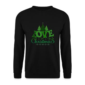 Katze Weihnachten Weihnachten Weihnachtsmann Nikolaus frech - Unisex Pullover - Schwarz - Vorne - Alina (178cm) & Michal (187cm)