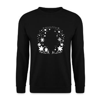 Schneeflocken Schnee Weihnachten Sterne - Unisex Pullover - Schwarz - Vorne - Alina (178cm) & Michal (187cm)