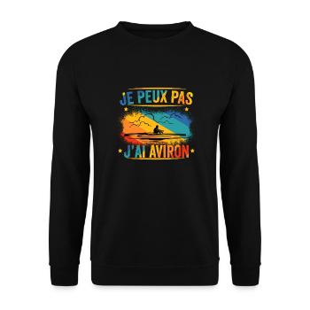 Je peux pas j'ai Aviron - Sweat-shirt Unisexe - noir - Devant - Alina (178cm) & Michal (187cm)