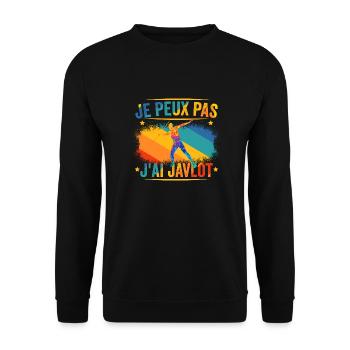 J'peux pas j'ai Javelot / lancer de javelot - Sweat-shirt Unisexe - noir - Devant - Alina (178cm) & Michal (187cm)