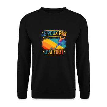 Je Peux Pas J'ai Foot - Sweat-shirt Unisexe - noir - Devant - Alina (178cm) & Michal (187cm)