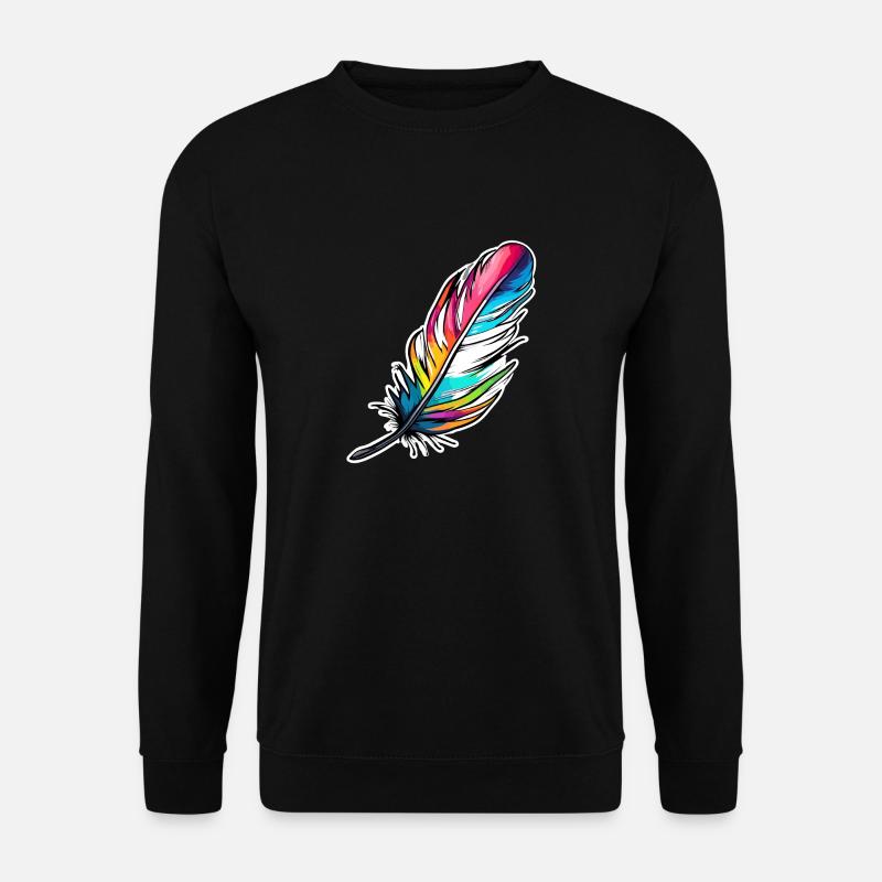 Feather/writing quill/bird feather/down feather - Unisex Sweatshirt - black
