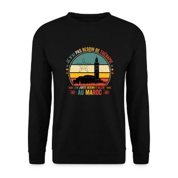 J'ai Juste Besoin D'aller Au Maroc - Sweat-shirt Unisexe - noir - Devant - Alina (178cm) & Michal (187cm)