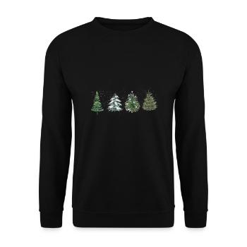 Sapin Noël - Sweat-shirt Unisexe - noir - Devant - Alina (178cm) & Michal (187cm)