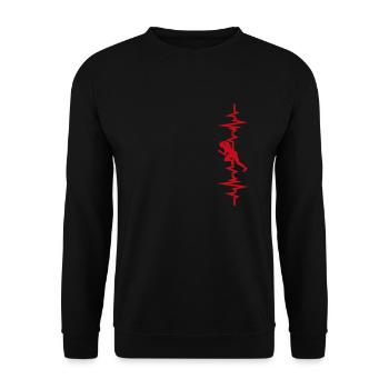 Running Heartbeat Woman - Unisex Sweatshirt - black - Front - Alina (178cm) & Michal (187cm)