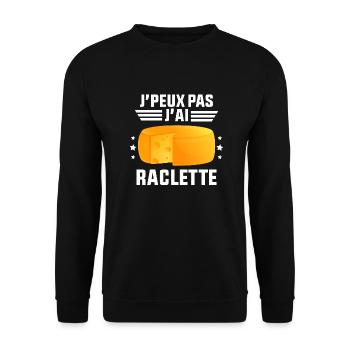 J'Peux Pas J'ai Raclette - Sweat-shirt Unisexe - noir - Devant - Alina (178cm) & Michal (187cm)