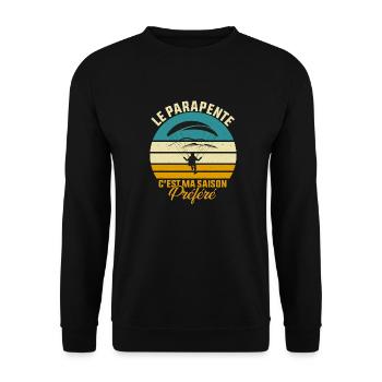 Parapente - Le Parapente C'est Ma Saison Préféré - Sweat-shirt Unisexe - noir - Devant - Alina (178cm) & Michal (187cm)