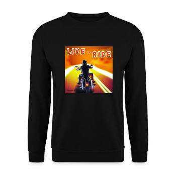 Rider and motorcycle rear view - modern outline - Unisex Sweatshirt - black - Front - Alina (178cm) & Michal (187cm)