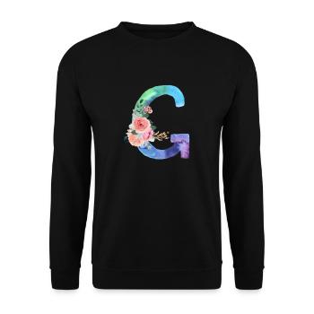 Lettre g watercolor - Sweat-shirt Unisexe - noir - Devant - Alina (178cm) & Michal (187cm)