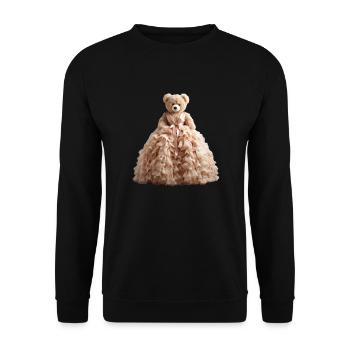 Teddy bear in wedding dress - Unisex Sweatshirt - black - Front - Alina (178cm) & Michal (187cm)