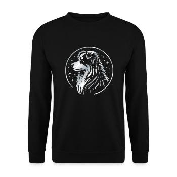 Traumhund Aussie silber - Unisex Pullover - Schwarz - Vorne - Alina (178cm) & Michal (187cm)