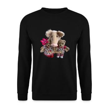 Viel Glück - Unisex Pullover - Schwarz - Vorne - Alina (178cm) & Michal (187cm)
