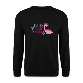 Future grande sœur - annonce grossesse - Sweat-shirt Unisexe - noir - Devant - Alina (178cm) & Michal (187cm)