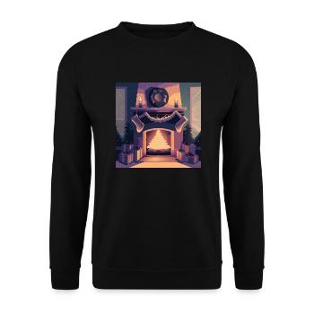 Cheminée de Noël - Sweat-shirt Unisexe - noir - Devant - Alina (178cm) & Michal (187cm)
