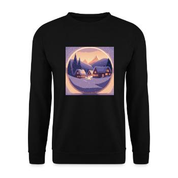 Village in snow globe - Unisex Sweatshirt - black - Front - Alina (178cm) & Michal (187cm)