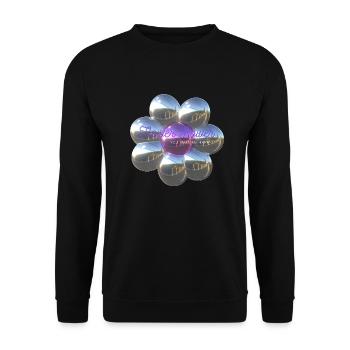 Flower Power - You make me happy - Unisex Sweatshirt - black - Front - Alina (178cm) & Michal (187cm)