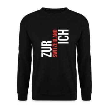 Zurich Switzerland Zürich Schweiz - Unisex Pullover - Schwarz - Vorne - Alina (178cm) & Michal (187cm)