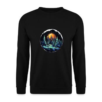 round christmas night - Unisex Pullover - Schwarz - Vorne - Alina (178cm) & Michal (187cm)