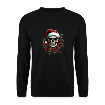 christmas skull - Unisex Pullover - Schwarz - Vorne - Alina (178cm) & Michal (187cm)