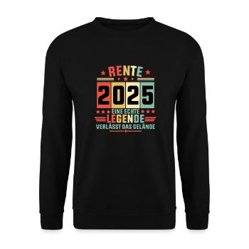 rente 2025 eine echte legende verlässt das gelände - Unisex Pullover - Schwarz - Vorne - Alina (178cm) & Michal (187cm)