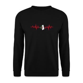 Algérie battement de coeur cadeau algérien - Sweat-shirt Unisexe - noir - Devant - Alina (178cm) & Michal (187cm)