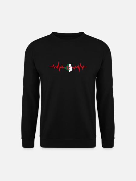 Algérie battement de coeur cadeau algérien - Sweat-shirt Unisexe - noir