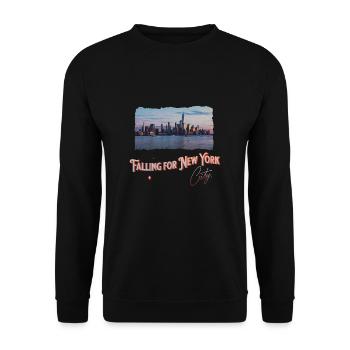 New York City Skyline Tourist NYC State Lover - Unisex Sweatshirt - black - Front - Alina (178cm) & Michal (187cm)