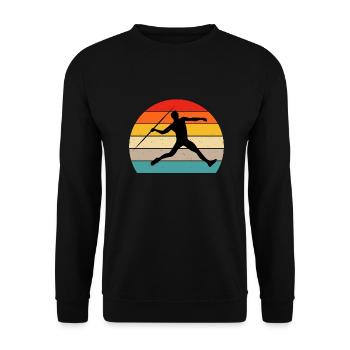 lancer de javelot Rétro vintage - Sweat-shirt Unisexe - noir - Devant - Alina (178cm) & Michal (187cm)