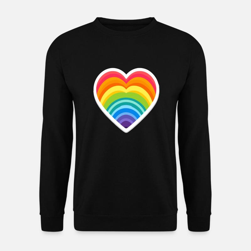 Regenbogen-Herz - Unisex Pullover - Schwarz