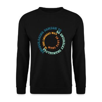 Life Wisdom for Growth Mindset Inspirational Self - Unisex Pullover - Schwarz - Vorne - Alina (178cm) & Michal (187cm)
