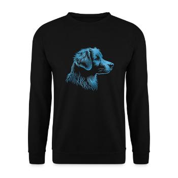 NOVA SCOTIA DUCK TOLLING RETRIEVER Porträt blau - Unisex Pullover - Schwarz - Vorne - Alina (178cm) & Michal (187cm)