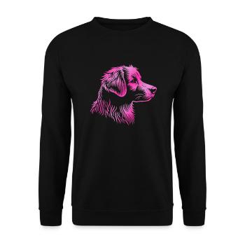 NOVA SCOTIA DUCK TOLLING RETRIEVER Porträt rosa - Unisex Pullover - Schwarz - Vorne - Alina (178cm) & Michal (187cm)