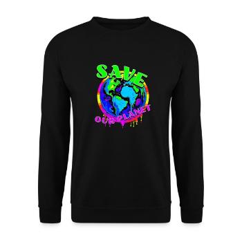 Sauvez la planète - Sweat-shirt Unisexe - noir - Devant - Alina (178cm) & Michal (187cm)