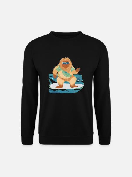 Bigfoot on surfboard - Unisex Sweatshirt - black