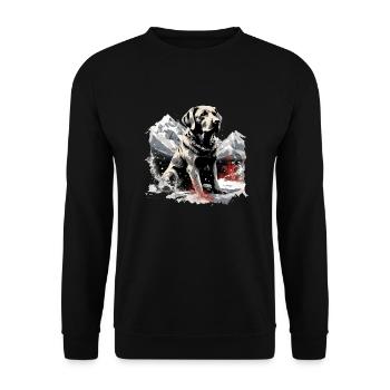 Magical Labrador Christmas dog in the snow - Unisex Sweatshirt - black - Front - Alina (178cm) & Michal (187cm)