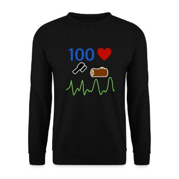 Holzfäller-Ranger - Unisex Pullover - Schwarz - Vorne - Alina (178cm) & Michal (187cm)