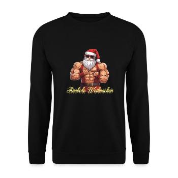 Weihnachtsmann - Unisex Pullover - Schwarz - Vorne - Alina (178cm) & Michal (187cm)
