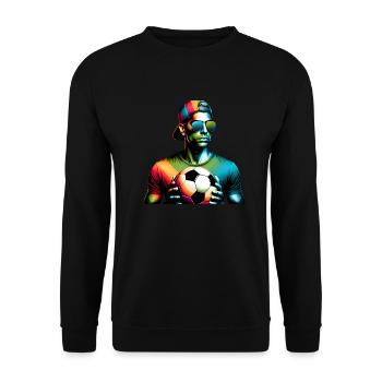 Un gars de football cool prêt pour le jour du match - Sweat-shirt Unisexe - noir - Devant - Alina (178cm) & Michal (187cm)