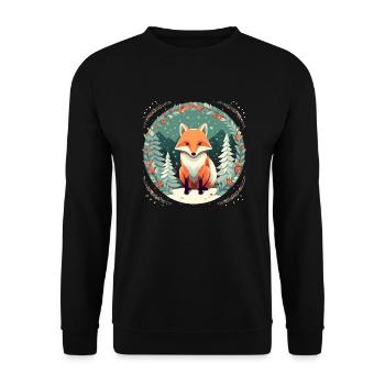 Fox Avec des éléments de Noël, Love Foxes - Sweat-shirt Unisexe - noir - Devant - Alina (178cm) & Michal (187cm)